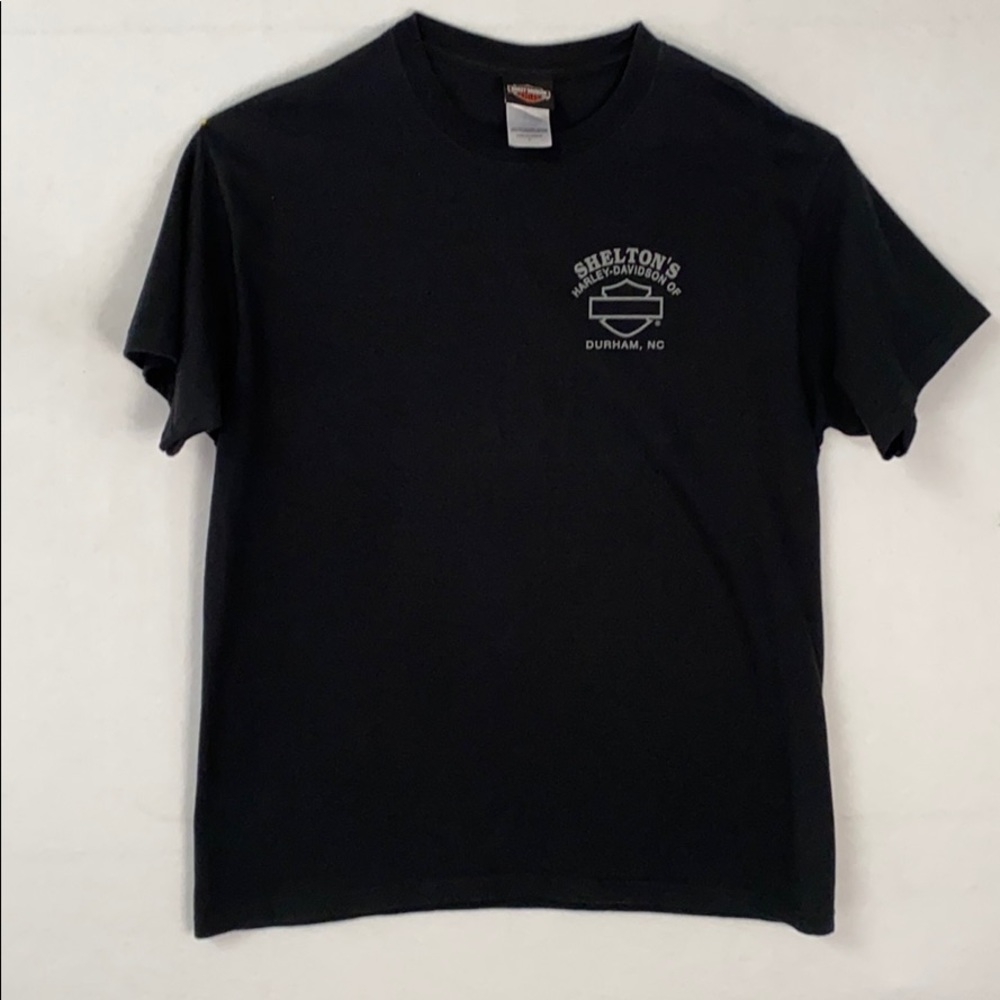 Harley Davidson black tee Durham NC size L